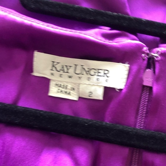 Kay Unger New York Satin Classic Shawl Cocktail Dress - Picture 5 of 6